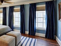 Blue Motorized Curtains