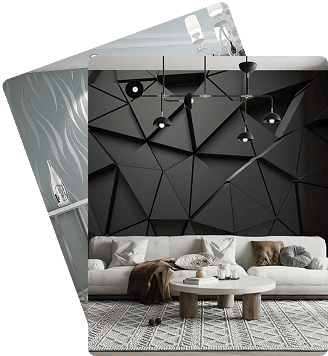 marble wallpaper living room Dubai