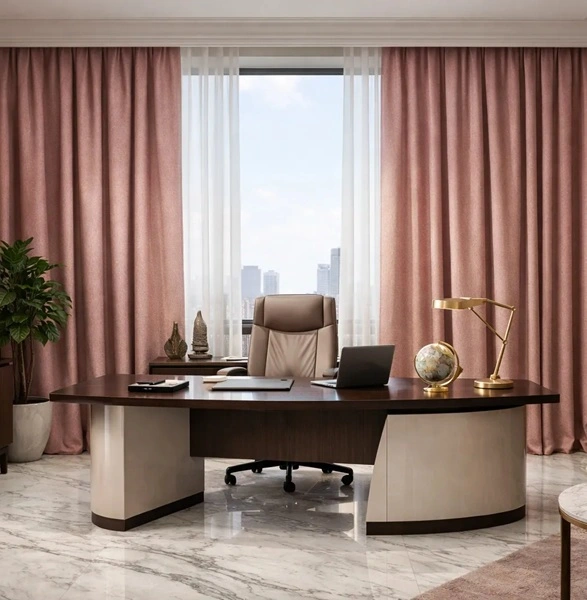 linen curtain in dubai office