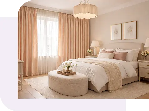 Easy Wave Curtains for bedroom, Wave Fold Curtains Dubai