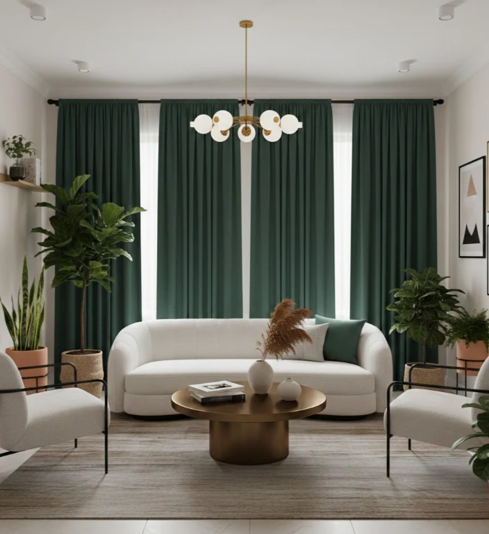 Luxury Green Curtains Dubai