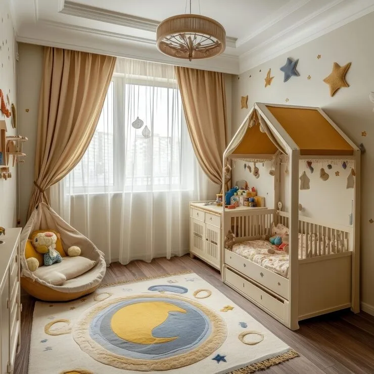 kids bedroom curtains with teddy bear