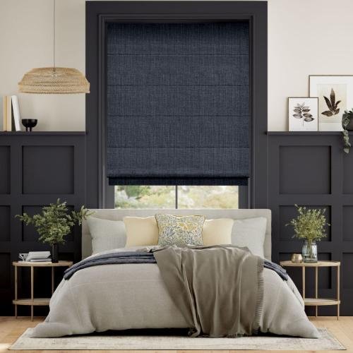 Electric Cavendish Navy Roman Blind