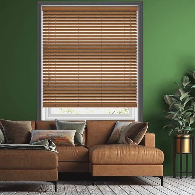 Warm Oak Faux Wood Venetian Blinds