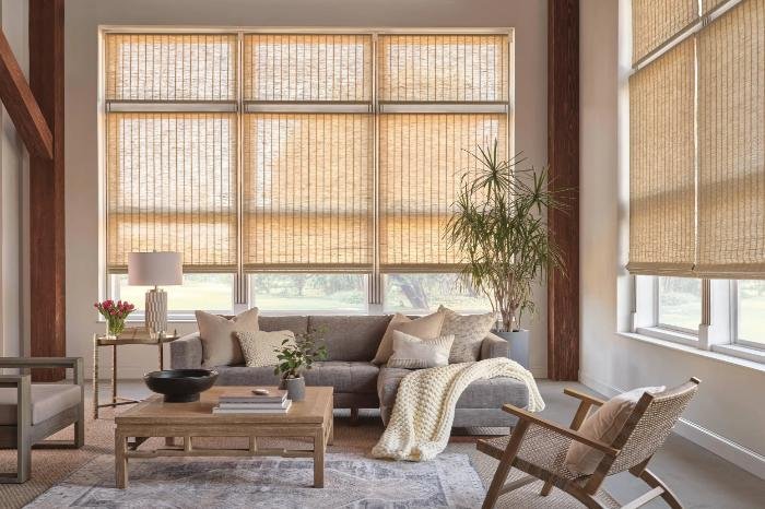 bamboo woven wave shades