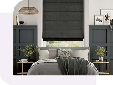 bedroom Charcoal Roman Blind
