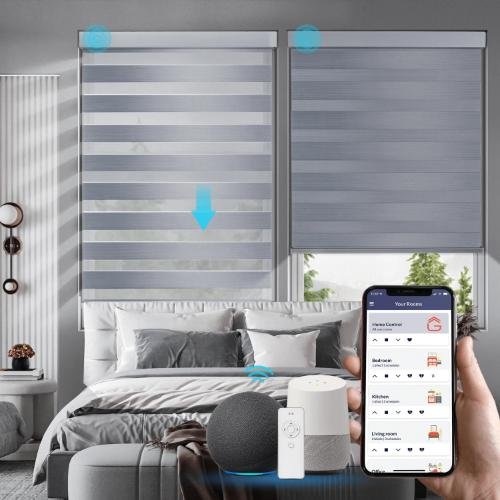 bedroom Motorized blinds
