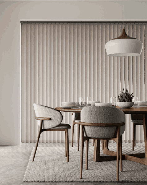 dinning room vertical blinds