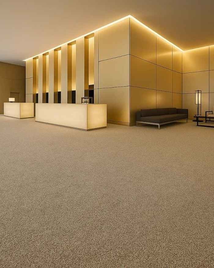 hotel reception wall-to-wall carpet