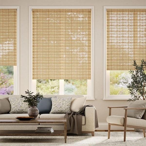 moreno oak bamboo roller-blind