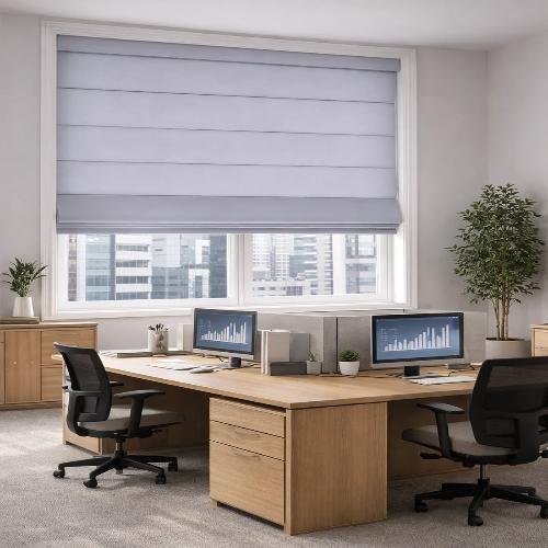 office roman blinds