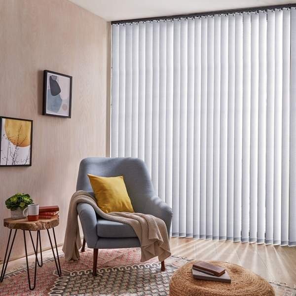 verticals shades in living room