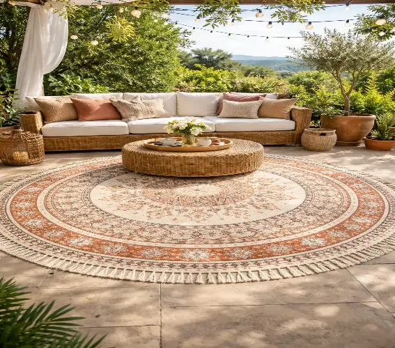 vintage-inspired circular rug