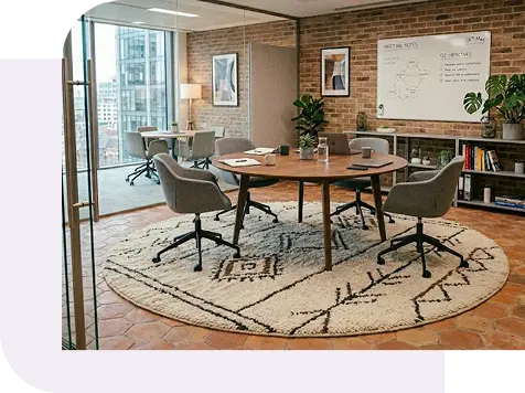 Beige patterned rug