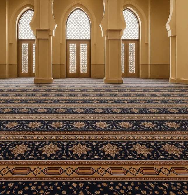 patterned masjid roll or prayer carpet