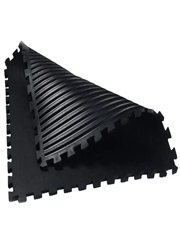 ( Gym Floor Interlocking Mat, 100 x 100cm, Black )