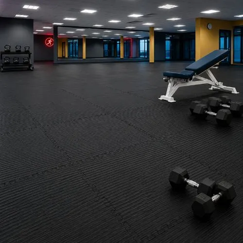 ( Gym Floor Interlocking Mat, Black ) ZS