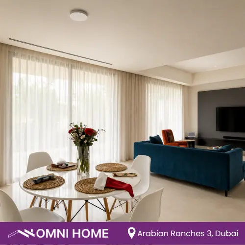 living room renovation at Arabian Ranches