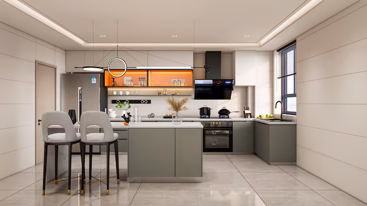 modern-kitchen with-dining-table-chair-interior-design